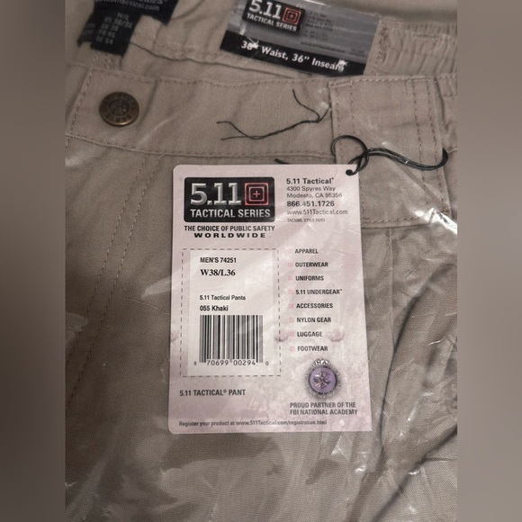 Men’s 5.11 tactical kaki cotton canvas pant - Picture 3 of 11